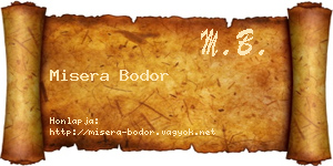 Misera Bodor névjegykártya